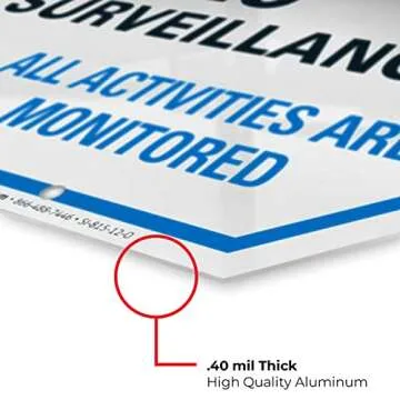 Sigo Signs Video Surveillance Sign, CCTV Security Alert, (2 Pack) 12x12 Inches, Rust Free .040 Aluminum, Fade Resistant, Made in USA