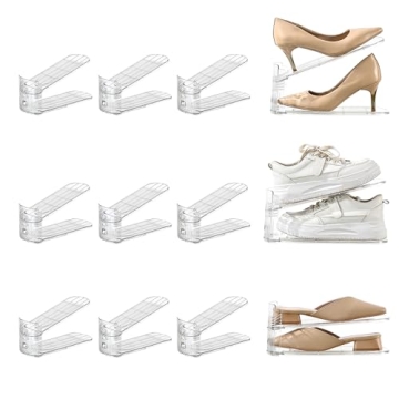 Uni HIMO 12 Pack Adjustable Transparent Shoe Organizer