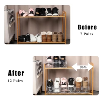 Uni HIMO 12 Pack Adjustable Transparent Shoe Organizer