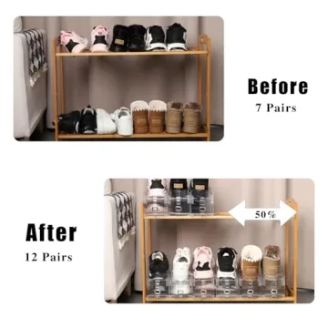 Uni HIMO 12 Pack Adjustable Transparent Shoe Organizer