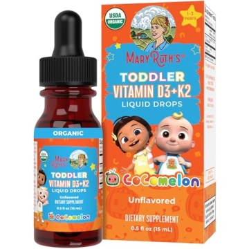 MaryRuth Organics CoComelon Vitamin D3 K2 Liquid Drops for Toddlers | Vitamin K2 D3 Supplement for K...