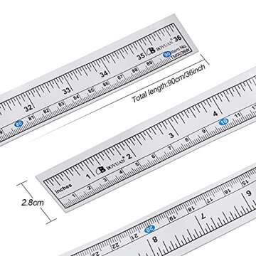 CZWESTC 8 Pcs Self-Adhesive Tape Measure, Workbench Ruler Measuring Tape, Left to Right, 36 Inches 90 cm