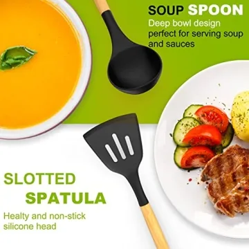 Umite Chef 36pcs Silicone Kitchen Utensils Set Heat Resistant