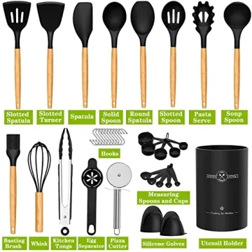 Umite Chef 36pcs Silicone Kitchen Utensils Set Heat Resistant