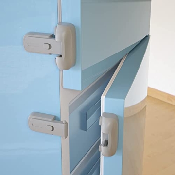 SAFELON 2 Pcs Baby Safety Fridge Lock - Childproof Refrigerator Lock (Grey)