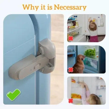 Childproof Safety Fridge Lock - 2 Pack Grey