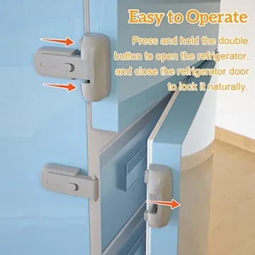 Childproof Safety Fridge Lock - 2 Pack Grey