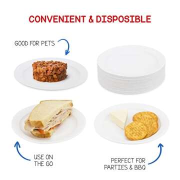 Hygloss Products Paper Plates - Uncoated White Plate - Use for Foodware, Events, Activities, Crafts Projects and More - Environmentally Friendly - Recyclable and Disposable - 6-Inches - 100 Pack