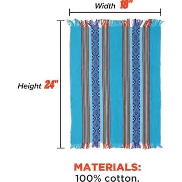 Vibrant Set of 6 Mexican Cotton Table Napkins