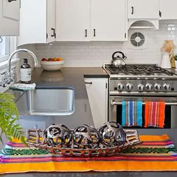 Vibrant Set of 6 Mexican Cotton Table Napkins