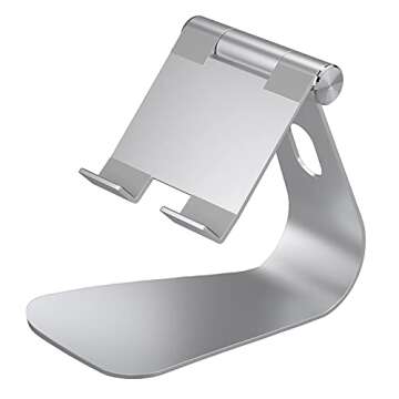 Tablet Stand Holder Adjustable New iPad Pro Stand Desktop Stand Holder Compatible with iPad Air 4/Mini New iPad pro (Silver)