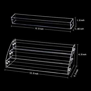 3 Tiers Acrylic Display Stands for Essential Oils Organizer Lipstick Nail Polishes Rack Dresser Make...