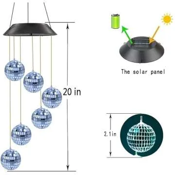 Kwaiffeo Solar Disco Ball for Garden Patio Outdoor Decor, Lovely Color Changing Lights, Birthday Gifts for Women, Gifts for Mom Grandma Teacher