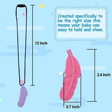 Chew Necklaces for Sensory Adult and Kids, Silicone Feather Chewy Necklace for Autism, ADHD, Chewing, Oral Motor Therapy Tools for Mild Chewers