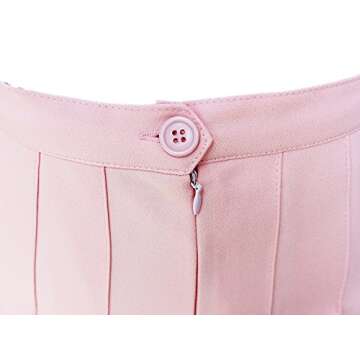 Women School Uniforms Plaid Pleated Mini Skirt Light Pink - Stylish & Comfortable