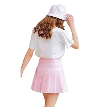 Stylish Light Pink Plaid Mini Skirt for School Uniforms