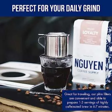 Nguyen Coffee Supply - Original Phin Filter: Stainless Steel 12oz Chamber 4.375 inch plate Diameter, Perfect Cup of Phin Drip Coffee in 7 minutes [12 oz]