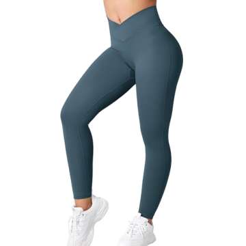 YEOREO Workout Leggings for Women Tummy Control Butt Lifting Leggings High Waisted Cross Waist Gym Y...