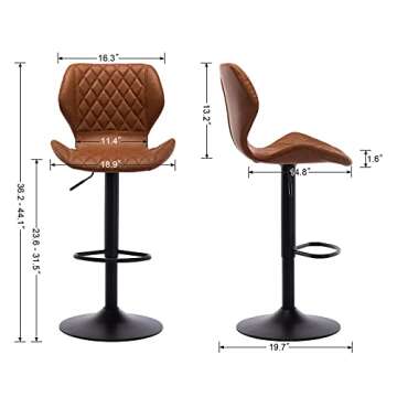 CIMOTA Adjustable Leather Bar Stools for Modern Kitchens