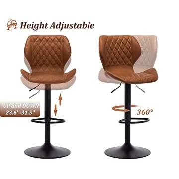 CIMOTA Adjustable Leather Bar Stools for Modern Kitchens
