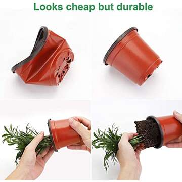 MIXC Plant Nursery Pots with Humidity Dome 4" Soft Transparent Plastic Gardening Pot Planting Contai...