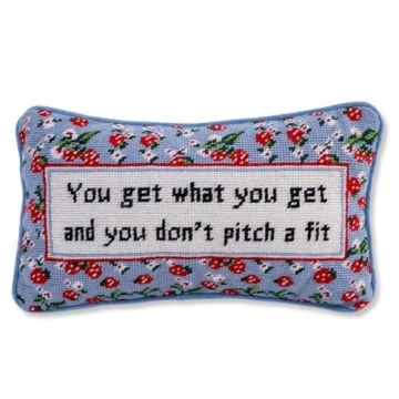 FURBISH Handmade Needlepoint Decorative Throw Pillow - Get What You Get - 9" x 15" - Small Embroider...