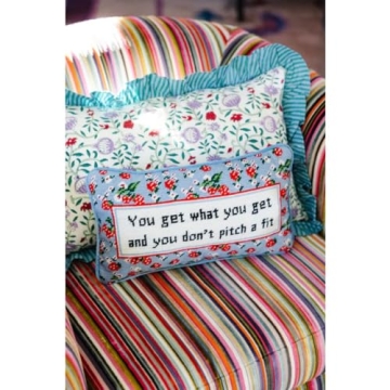 FURBISH Handmade Needlepoint Throw Pillow - Stylish Accent