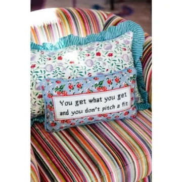 FURBISH Handmade Needlepoint Throw Pillow - Stylish Accent