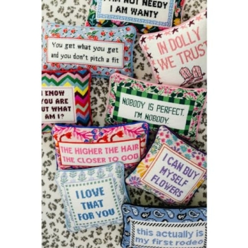 FURBISH Handmade Needlepoint Throw Pillow - Stylish Accent