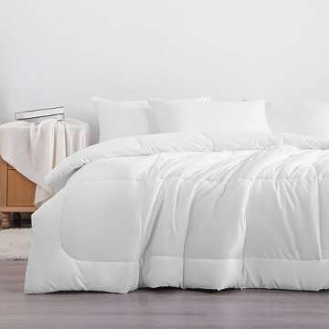 NTBAY Queen Comforter - Down Alternative Comforter Duvet Insert, All Season Bedding Quilted Comforte...