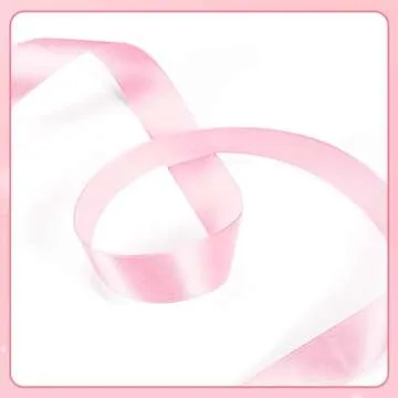 2Rolls/50Yards 1 Inch Pink Ribbon Pink Satin Ribbon Valentines Ribbon for Gift Wrapping Flower Bouquet Wedding Party Graduate Valentine's Day Mother's Day Decorations