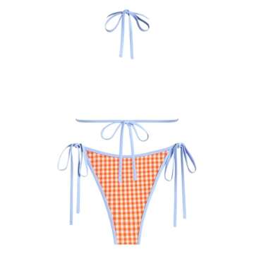 ZAFUL Women's Stylish Halter Bikini Set - Tiny Floral Print, XL