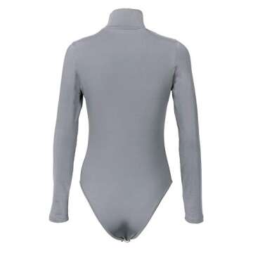 PALINDA Women's Turtleneck Long Sleeve Bodysuit Sexy Bodycon Stretchy Leotards