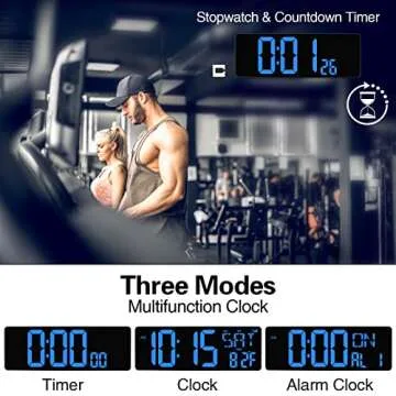 XREXS 16.5" Digital Wall Clock with Temperature Display