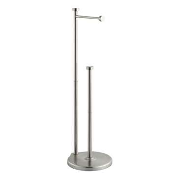 SunnyPoint Free Standing Bathroom Toilet Paper Holder Stand with Reserve, Reserve Area has Enough Space for Jumbo Roll