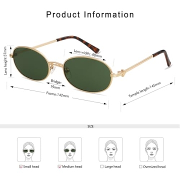 Trendy 90s Oval Sunglasses for Men and Women - Appassal AP3662