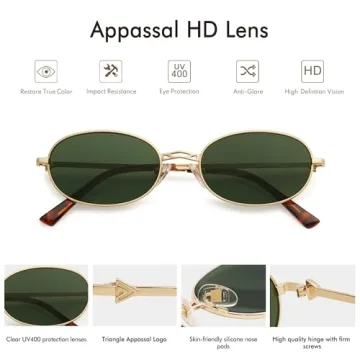 Trendy 90s Oval Sunglasses for Men and Women - Appassal AP3662