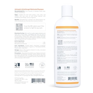 Antiseptic Antifungal Medicated Shampoo for Dogs Cats