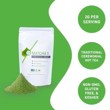 Aiya Authentic Japanese Premium First Harvest Ceremonial Grade Matcha Green Tea Powder - Vegan-Frien...