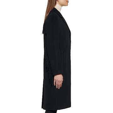 Stylish Kenneth Cole Women's Wool Fringe Coat