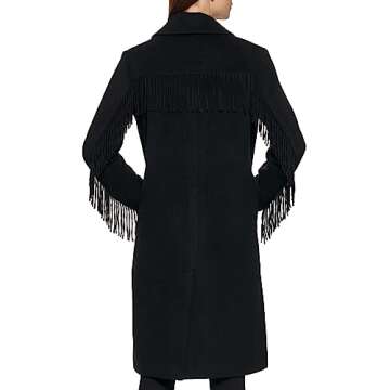 Stylish Kenneth Cole Women's Wool Fringe Coat