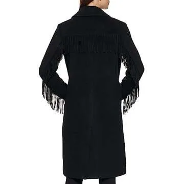 Stylish Kenneth Cole Women's Wool Fringe Coat