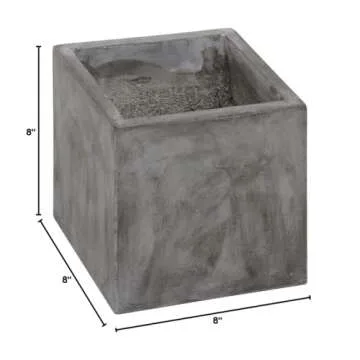 Stylish 8 Inch Concrete Planter for Home and Garden