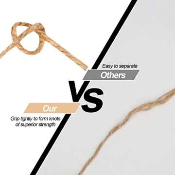 984 FT Natural Jute Twine, Twine String, 3ply Thin Ribbon Hemp Twine, Twine for Gardening Plant Gift Wrapping Art Wedding Decoration Packing String Bulk (3 Roll)