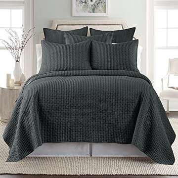 Levtex Home - Cross Stitch Quilt Set - 100% Cotton - Full/Queen Quilt (88x92in.) + 2 Standard Shams ...