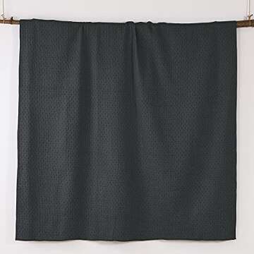 Levtex Home - Cross Stitch Quilt Set - 100% Cotton - Full/Queen Quilt (88x92in.) + 2 Standard Shams (26x20in.) - Charcoal Quilt with Matching Stitching