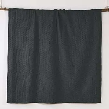 Levtex Home - Cross Stitch Quilt Set - 100% Cotton - Full/Queen Quilt (88x92in.) + 2 Standard Shams (26x20in.) - Charcoal Quilt with Matching Stitching