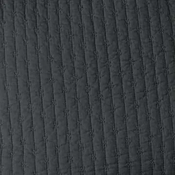 Levtex Home - Cross Stitch Quilt Set - 100% Cotton - Full/Queen Quilt (88x92in.) + 2 Standard Shams (26x20in.) - Charcoal Quilt with Matching Stitching