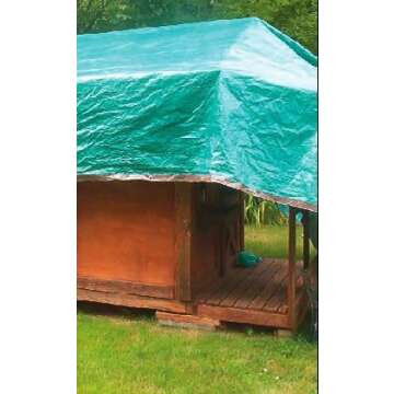16x20 Multi-Purpose Brown/Green Medium Duty DRY TOP Poly Tarp (16'x20')