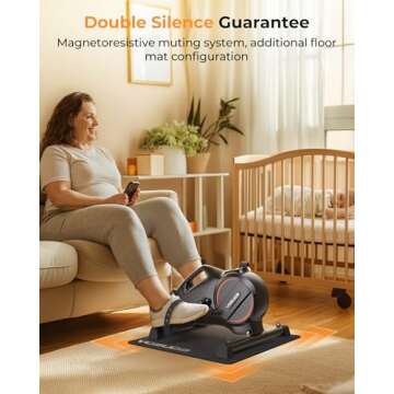 YOSUDA Under Desk Bike Pedal Exerciser, Mini Bike with Bluetooth Portable Foot Cycle Arm & Leg Peddler Machine with 2 Resistance Bands & Non-Slip Mat